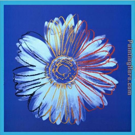 Daisy Blue on Blue painting - Andy Warhol Daisy Blue on Blue art painting